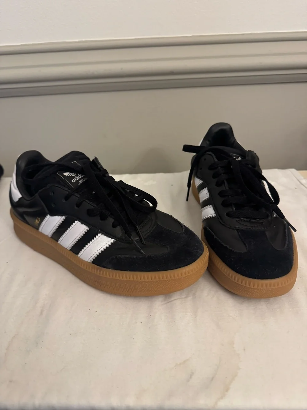 Adidas Samba XLG Black & White Sneakers with Gum Outsole Size 6